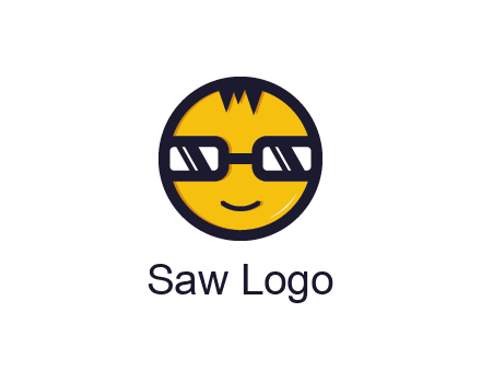 smiley face with glasses