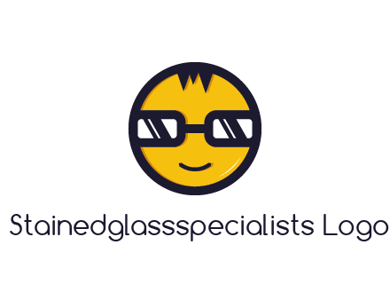 smiley face with glasses