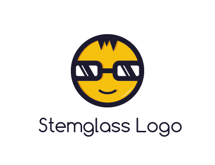 smiley face with glasses