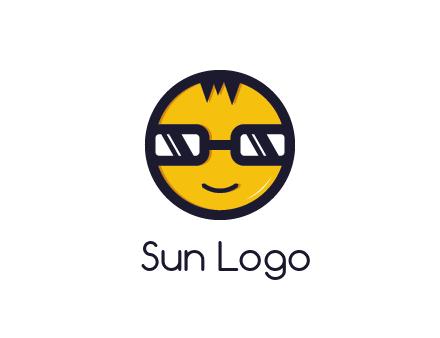 smiley face with glasses