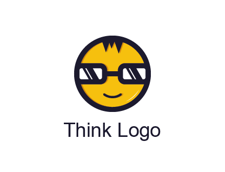 smiley face with glasses