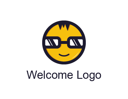 smiley face with glasses