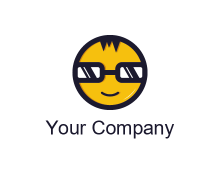smiley face with glasses