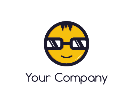 smiley face with glasses