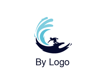 surfer surfing with abstract waves