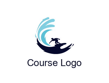 surfer surfing with abstract waves