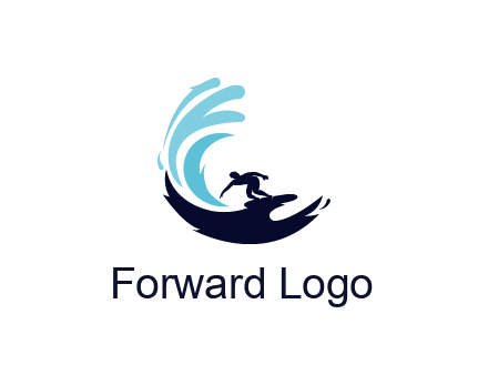 surfer surfing with abstract waves