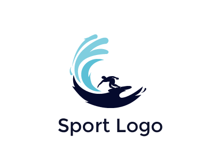 surfer surfing with abstract waves