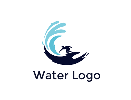 surfer surfing with abstract waves