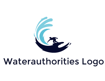surfer surfing with abstract waves