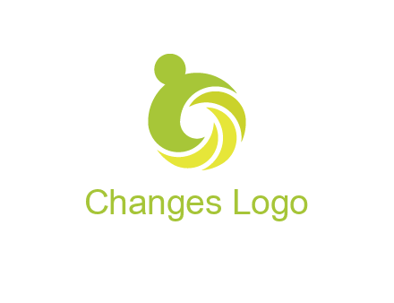 person with swoosh graphics