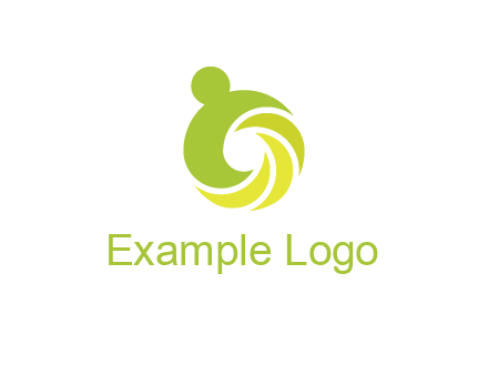 person with swoosh graphics