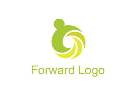 person with swoosh graphics