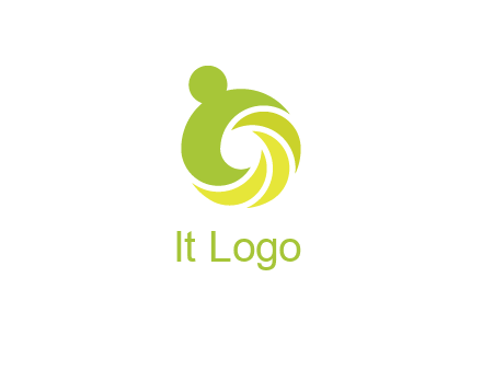 person with swoosh graphics
