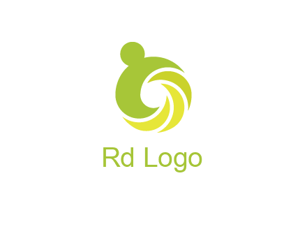 person with swoosh graphics
