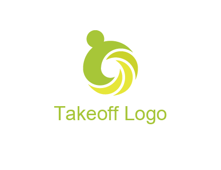 person with swoosh graphics