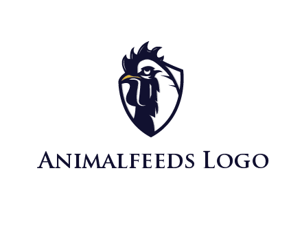 rooster in shield