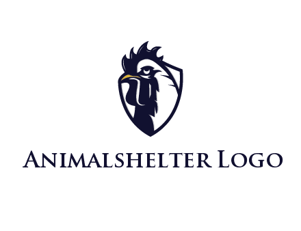 rooster in shield