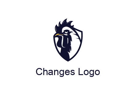 rooster in shield