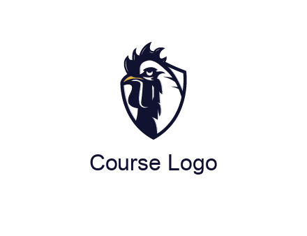 rooster in shield