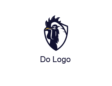 rooster in shield