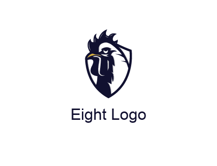 rooster in shield