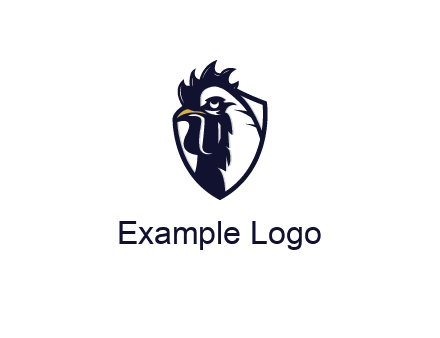 rooster in shield