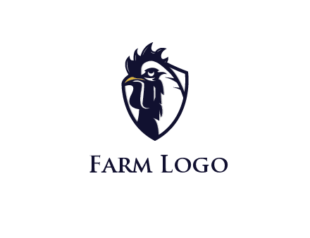 rooster in shield