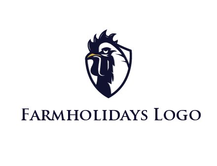 rooster in shield