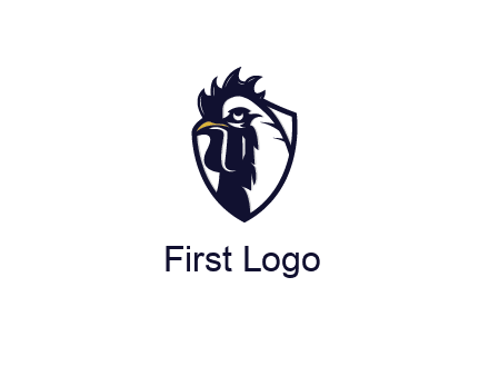rooster in shield
