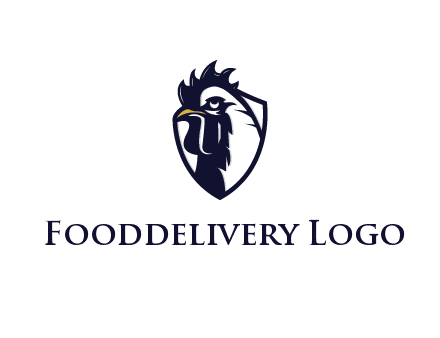 rooster in shield