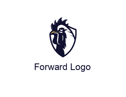 rooster in shield