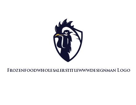 rooster in shield