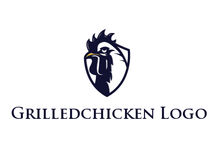 rooster in shield