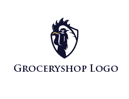 rooster in shield