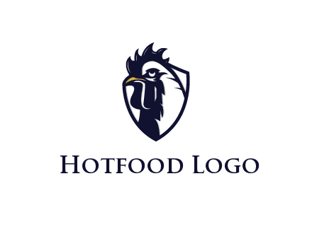 rooster in shield