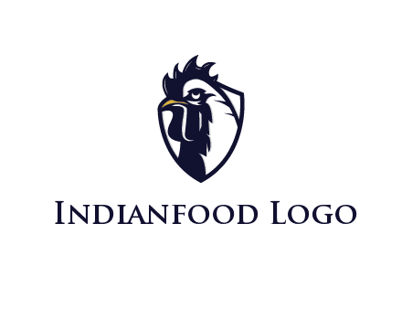 rooster in shield
