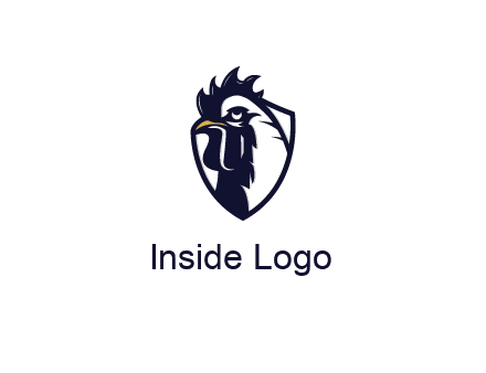rooster in shield