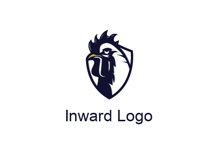 rooster in shield