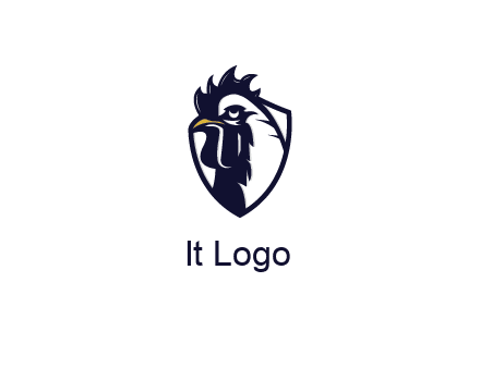 rooster in shield