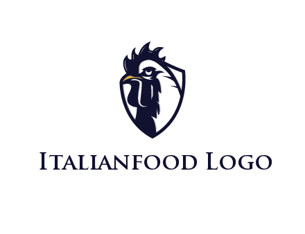 rooster in shield