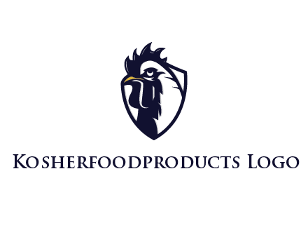 rooster in shield