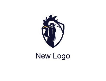 rooster in shield