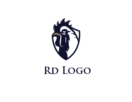 rooster in shield