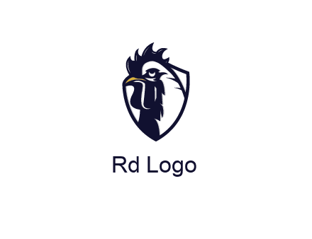 rooster in shield