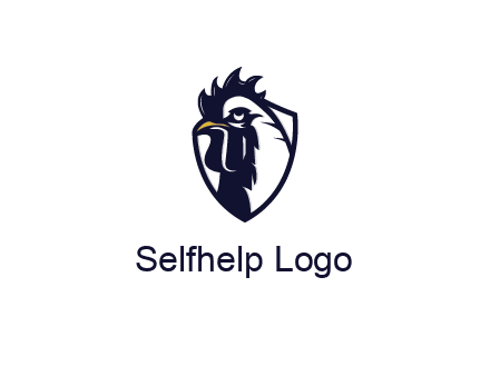 rooster in shield