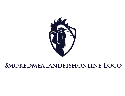 rooster in shield