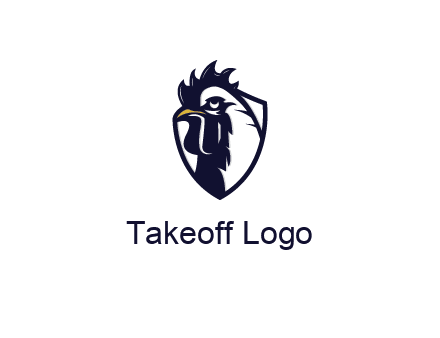 rooster in shield