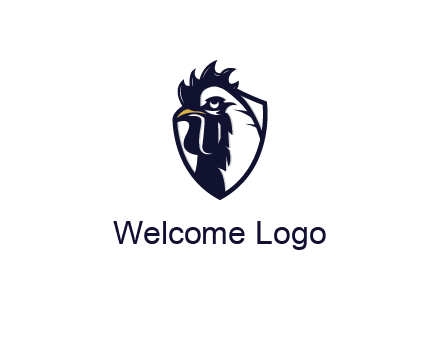 rooster in shield
