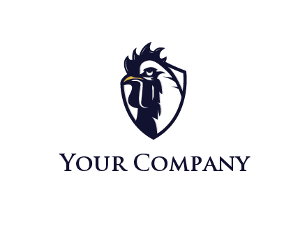 rooster in shield